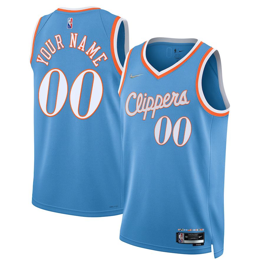 Men Los Angeles Clippers Nike Light Blue City Edition Swingman Custom NBA Jersey->customized nba jersey->Custom Jersey
